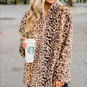 Pink Lily Animal Leopard Sherpa NWT